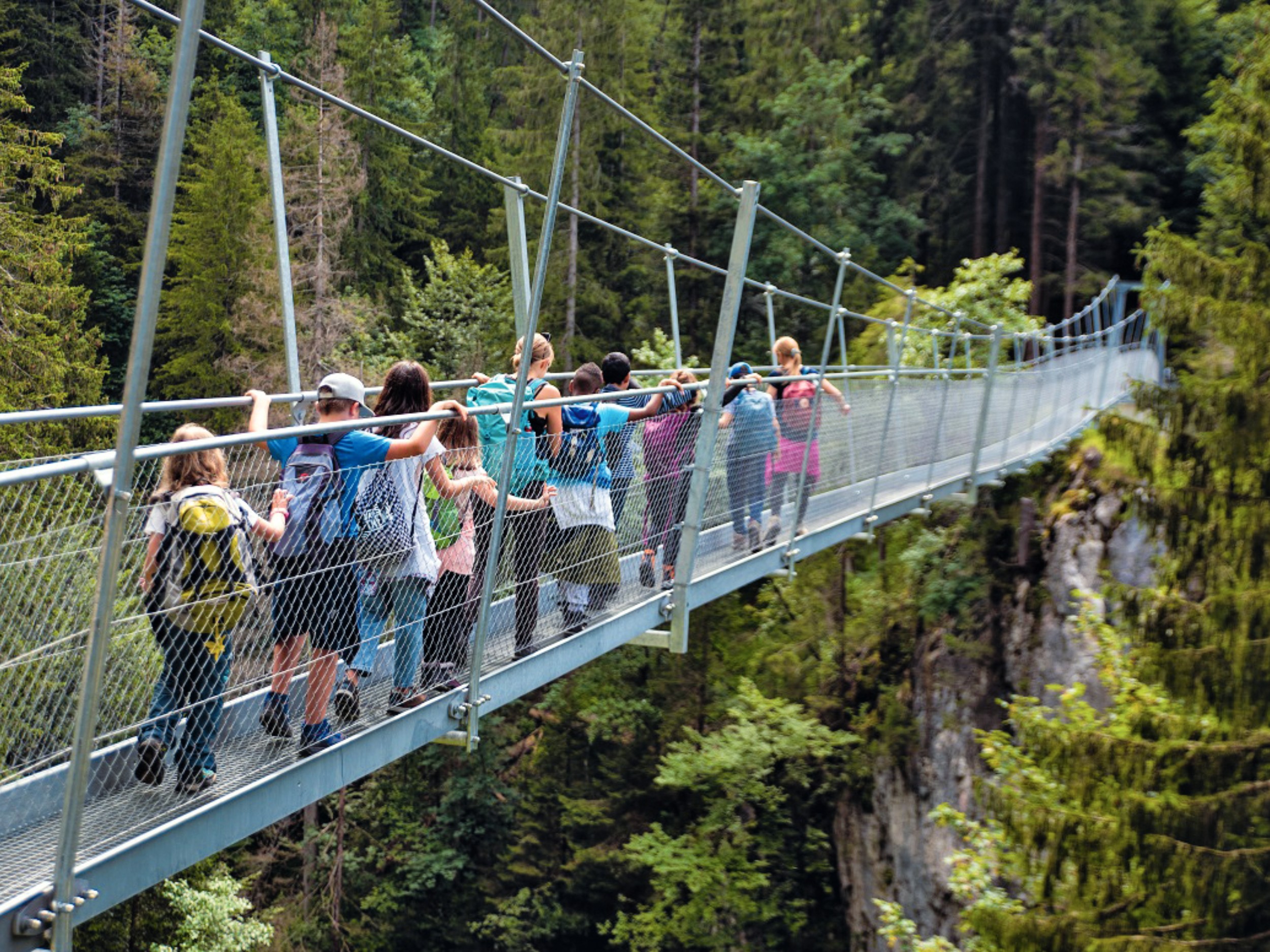 Kids on a bridge