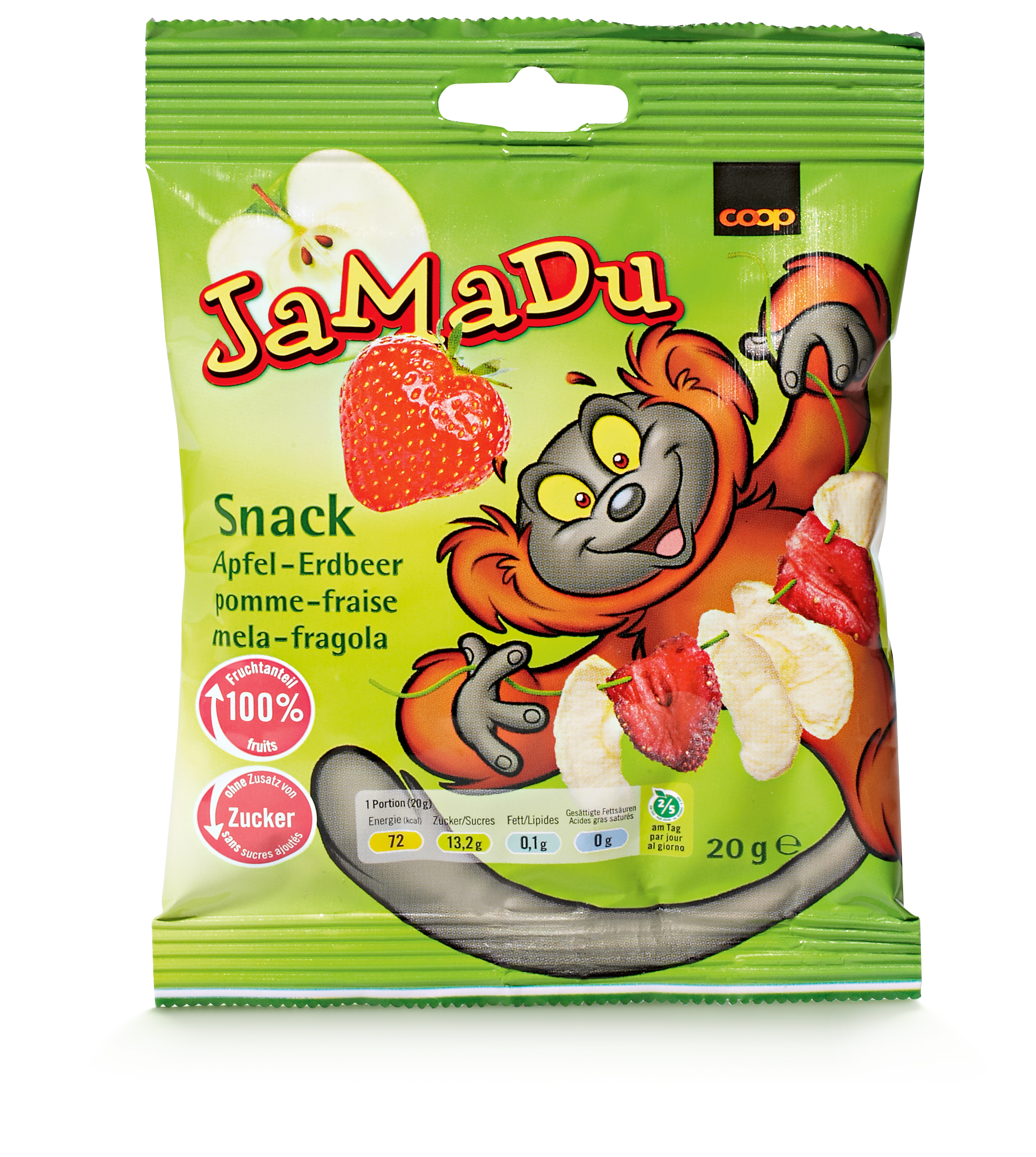 JAMADU Snack Apfel-Erdbeere