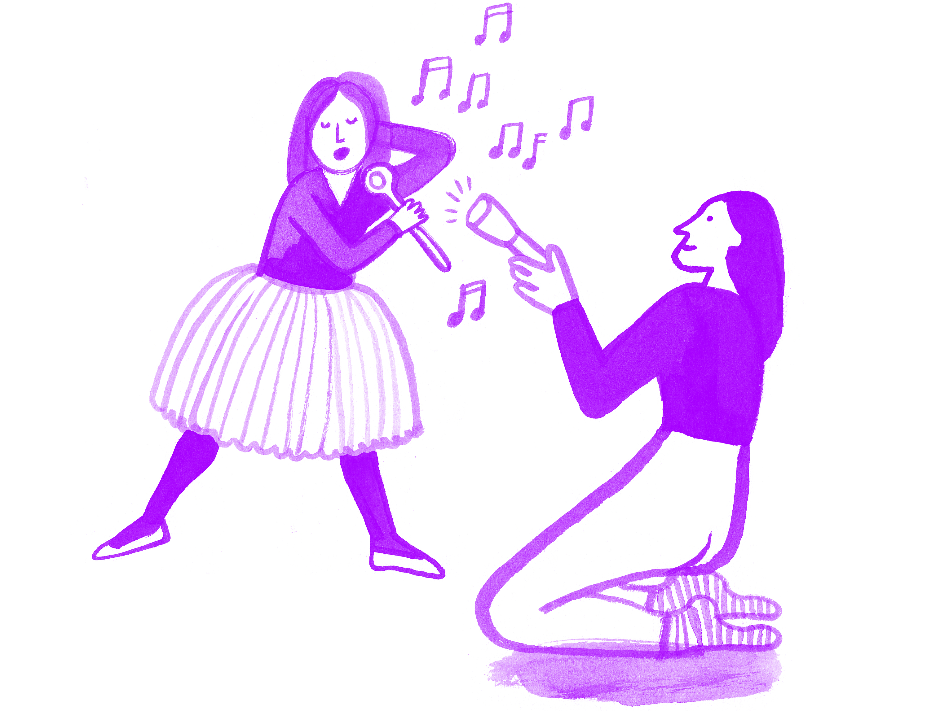 Illustration: Mutter und Tochter machen Disco