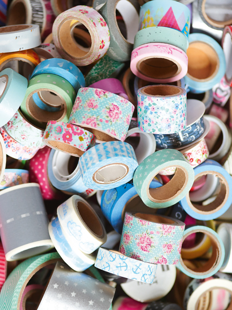 Washi Tapes, bunte Klebebänder aus japanischem Reispapier.