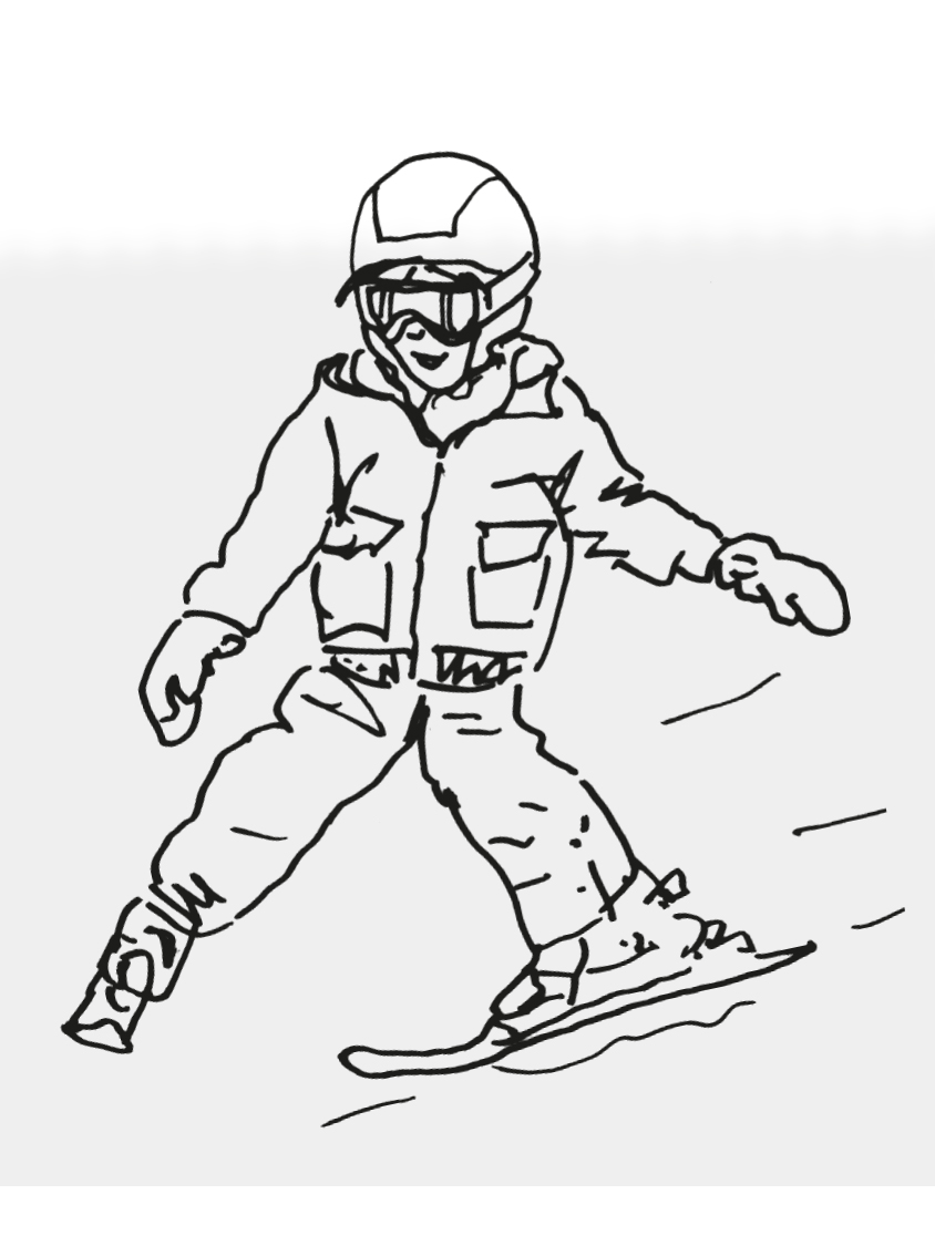 Illustration: Kind auf Ski