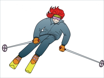 Illustration einer Skifahrerin