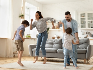 Happy family at home