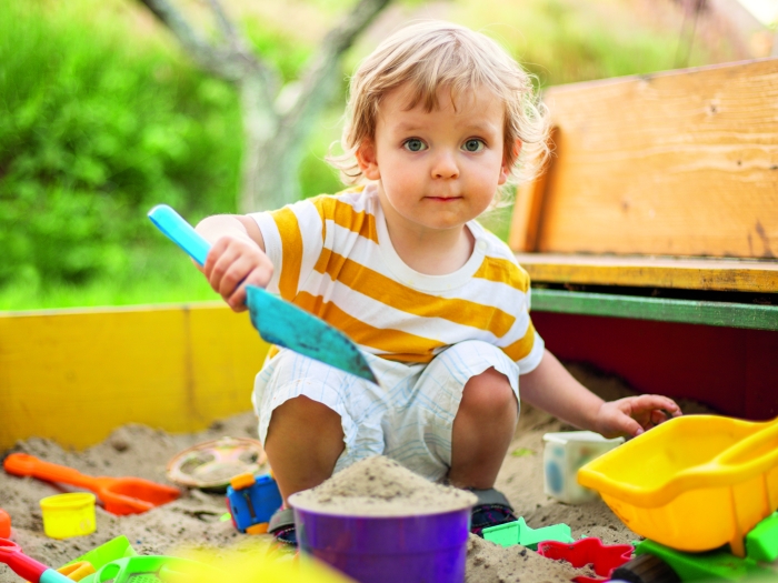 Child with toys
