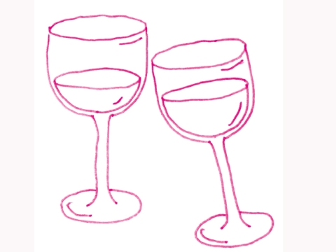 Illustration: Zwei Weingläser