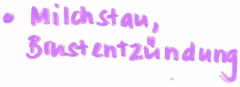 Schrift: Milchstau, Brustentzündung