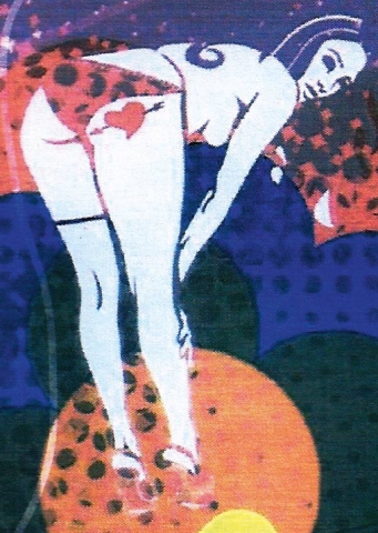 Illustration: Frau in aufreizender Pose